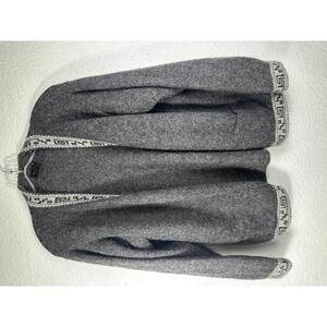 VTG Alpaca Wool Cardigan Gray Peru Knit Sweater Jacket Boho Andean Men’s L